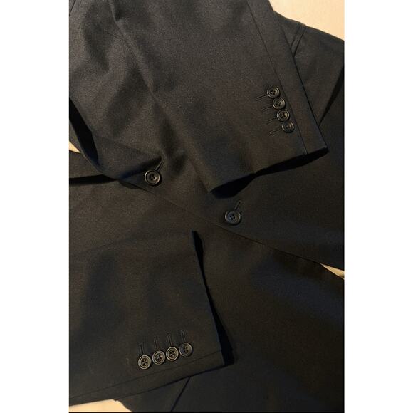 Paul Stuart Mens 42L Navy Blue Flannel Finish Super 100s Blazer Sport Jacket - Picture 9 of 16